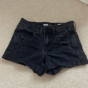 Black jean boyfriend shorts